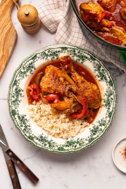 Poulet Basquaise (Basque Rooster with Pepper)